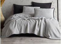 Постільна білизна Washed Cotton Saheser - Silvano Black з покривалом піке (Туреччина), євро